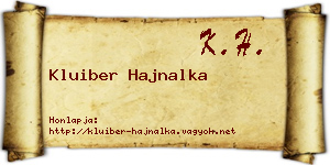 Kluiber Hajnalka névjegykártya